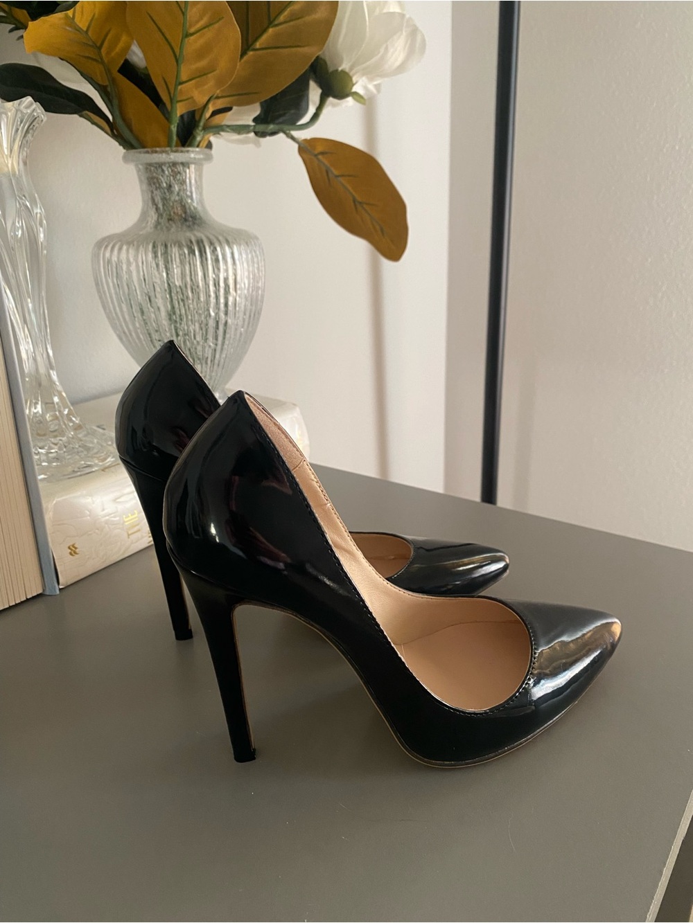 Black Patent Pointed-Toe Stiletto Heels NWOT/Never worn